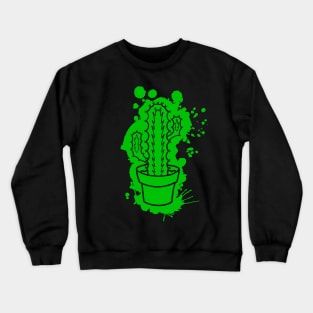 Euphorbia Pseudo Cactus - Splatter Cut Out Green Crewneck Sweatshirt